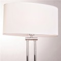 Nowoczesna chromowana lampa stojąca z białym abażurem ATHENS