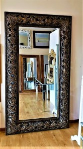 Piękne duże lustro dekoracyjne stare złoto 131x231