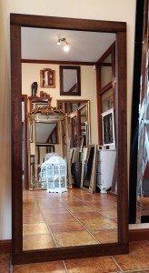 Lustro z ramą drewnianą Ciemny Orzech 80 x 160