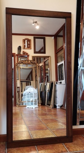 Lustro z ramą drewnianą Orzech 80 x 160