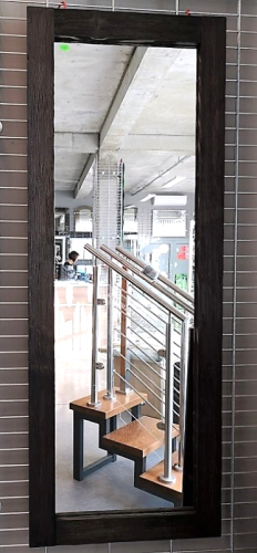 Lustro z ramą drewnianą szczotkowaną WENGE 60X160