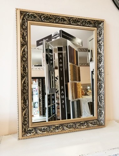 Lustro stylowe rama drewniana złota 70x90