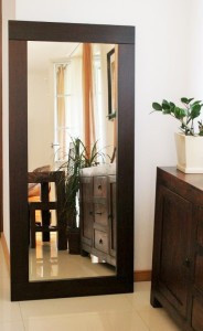 Lustro dębowe proste  SM10  80x180 Ciemny Orzech