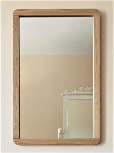 Lustro w naturalnej ramie dębowej zaokrąglonej 58x78