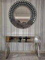 Okrągłe lustro w stylu glamour 120x120