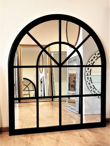 Czarne lustro dębowe OKNO 130x150