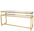 Duża konsola ze złotej stali i szkła
