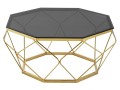 Designerski stolik kawowy złoto grafitowy 86x86x40