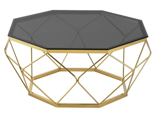 Designerski stolik kawowy złoto grafitowy 86x86x40
