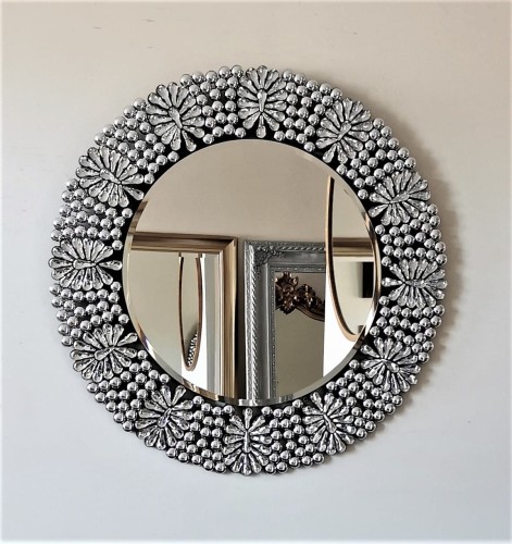 Lustro w stylu glamour z ramą kryształową