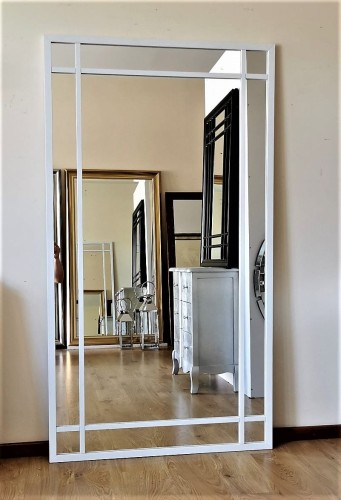 Duże ekskluzywne lustro loftowe białe 100x180