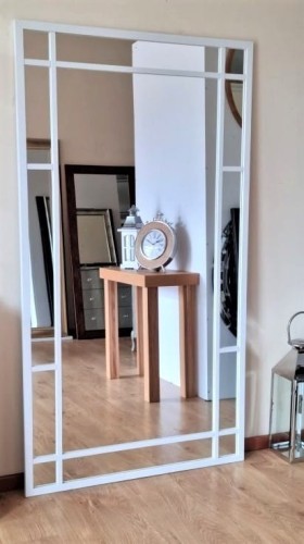 Wielkie lustro loftowe białe100x180