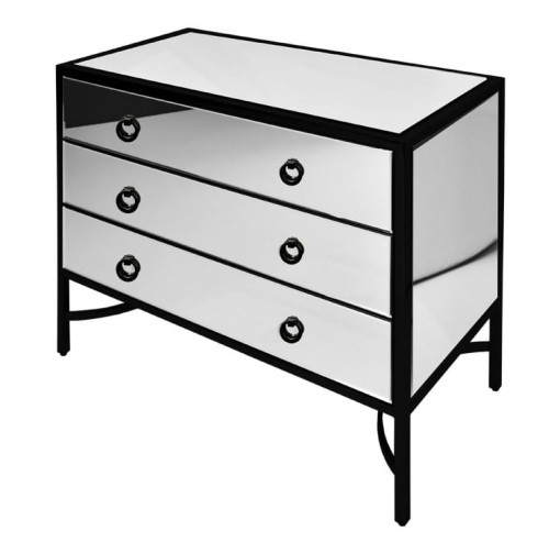 Komoda loftowa srebrno czarna