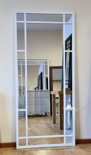 Duże lustro loftowe białe 80x180