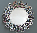 Okrągłe lustro z ozdobną ramą lustrzaną 87x87