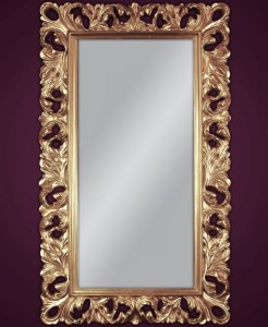 Lustro stylowe ze złotą ramą ażurową 88x148