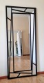 Designerskie lustro w czarnej geometrycznej ramie 80x180