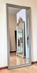 Duże lustro do przedpokoju w srebrnej ramie 73x183