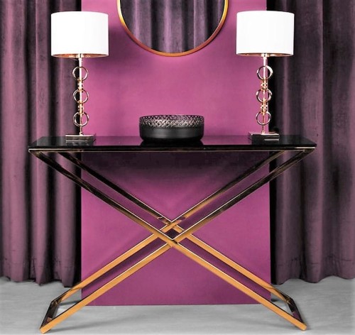 Konsola czarno złota 120x40x80