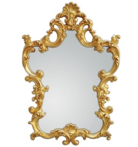 Stylowe lustro na ścianę w złotej ramie 76x110