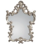 Stylowe lustro na ścianę w srebrnej ramie 76x110