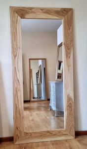 Unikatowe duże lustro do przedpokoju z cudowną ramą DĄB NATURA 90X190