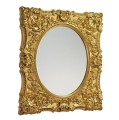 Ozdobne lustro w złotej brokowej oprawie 100x120