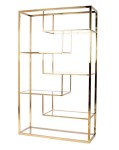 Designerski regał ze stali i szkła złoty 120x200x42