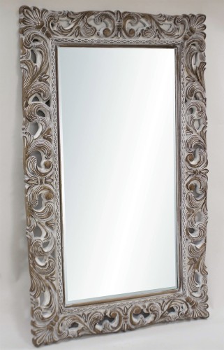 Duże lustro z ażurową ramą przecieraną 100x180