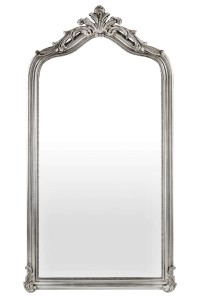 Zjawiskowe lustro w ozdobnej srebrnej ramie 120x235