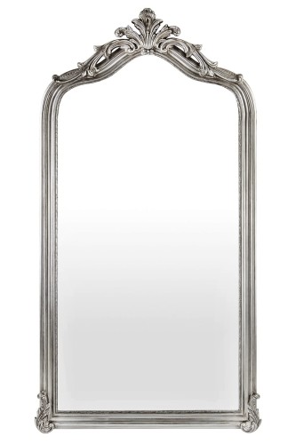 Zjawiskowe lustro w ozdobnej srebrnej ramie 120x235