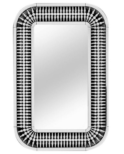 Owalne lustro z dekoracyjną ramą kryształową 80x120