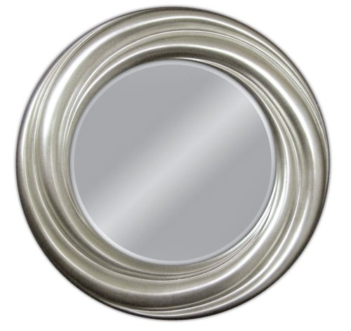 Srebrne lustro dekoracyjne okrągłe 68 cm