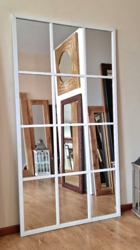 Białe Lustro Loftowe 100x180