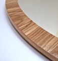 Okragłe lustro w ramie naturalny dąb 80 cm