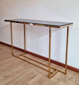 Prosta nowoczesna konsola złoto grafitowa 120x78x40