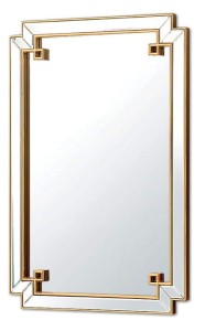 Wiszące lustro ze złotymi akcentami 80x120