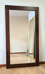 Lustro w prostej ramie dębowej CIEMNY ORZECH 90X160