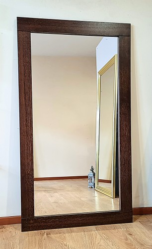 Lustro w prostej ramie dębowej CIEMNY ORZECH 90X160