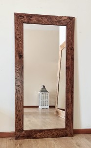 Prostokątne lustro dębowe Natura Orzech 70x140