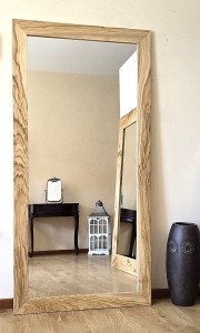 Lustro do przedpokoju z ramą drewnianą Dąb Bagienny Naturalny 90 x 180