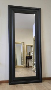 Lustro do przedpokoju w czarnej ramie dębowej 80x180