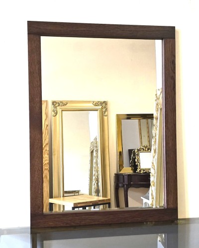 Lustro do łazienki dębowe ciemny orzech 60x80