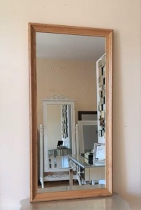 Lustro z ramą frezowaną dąb naturalny 70x160