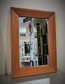 Lustro do łazienki rama dębowa w kolorze teak 50x70