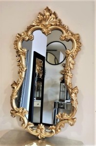 Lustro w stylowej ramie złote 66x122