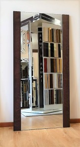 Nowoczesne lustro z dębowymi panelami 80x160 ciemny orzech