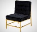 Elegancki fotel ze stali i weluru ZŁOTO- CZARNY