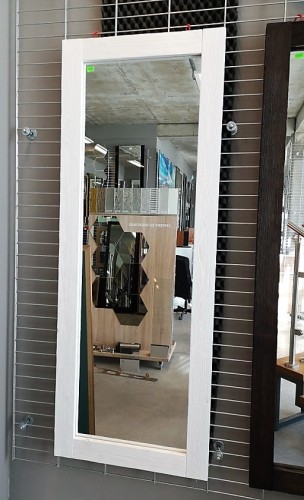 Lustro z ramą drewnianą szczotkowaną BIALE 60X160