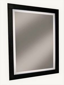 Lustro z czarną ramą drewnianą i podświetleniem led 60x80